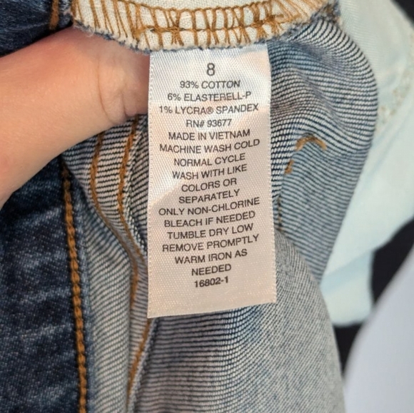 a.n.a Womens Jeans Size 8 High Rise Slim Fit Ankle Cut Dark Rinse Distressed - Picture 4 of 4